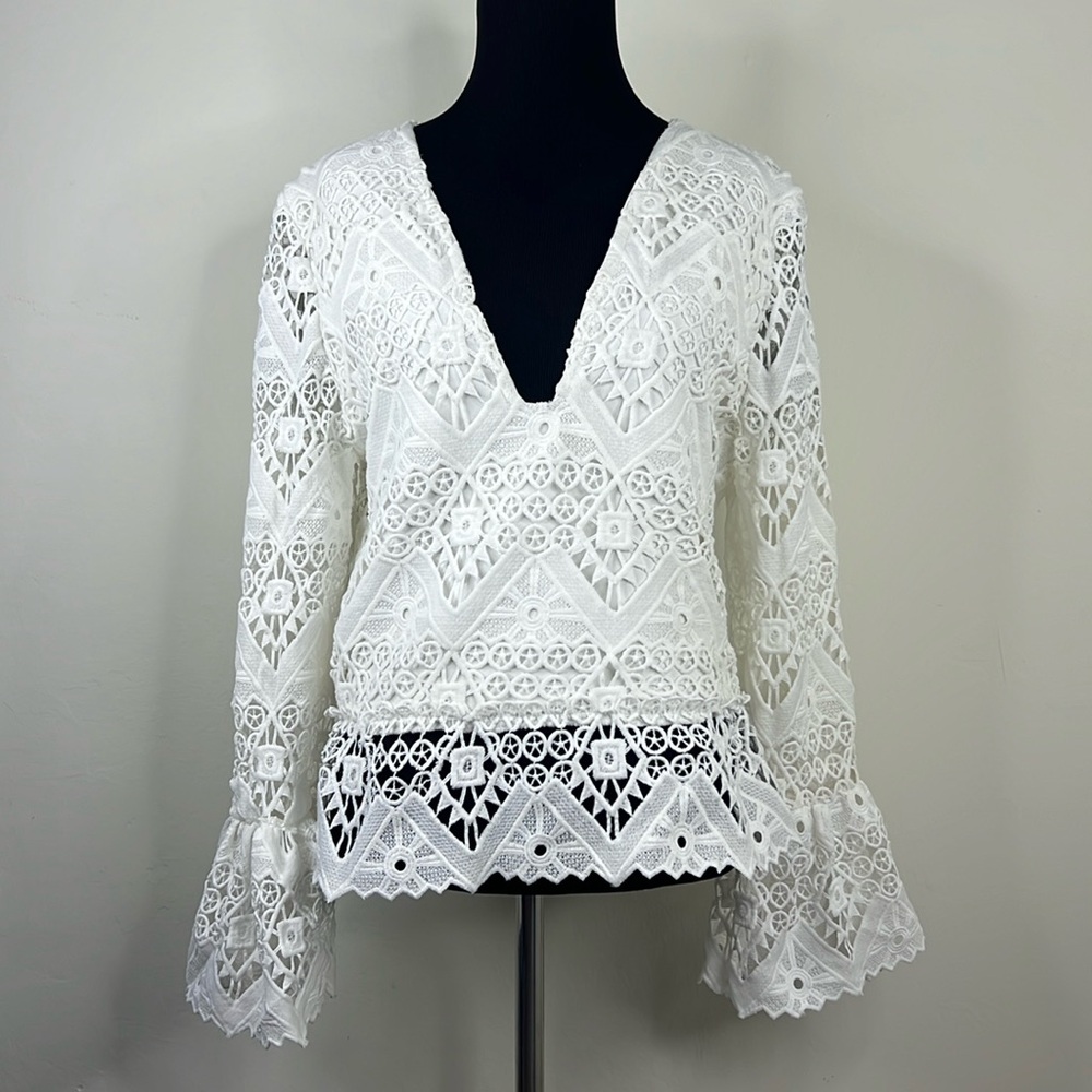 RUNAWAY White Lace Top XL